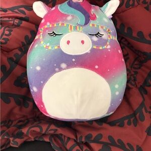 Back to School Kimia Galaxy Unicorn Squishmallow with Rainbow Glasses